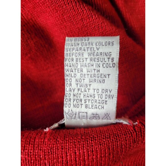 Koret Vest Women's L Wool Blend Red Sweater Knit Grandmacore Vintage Beaded Embe - Picture 4 of 10